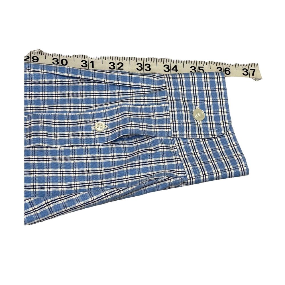 L.L.Bean Dress Shirt Men's 15.5 Multicolor Plaid Cotton Traditional Fit Formal - Picture 5 of 6